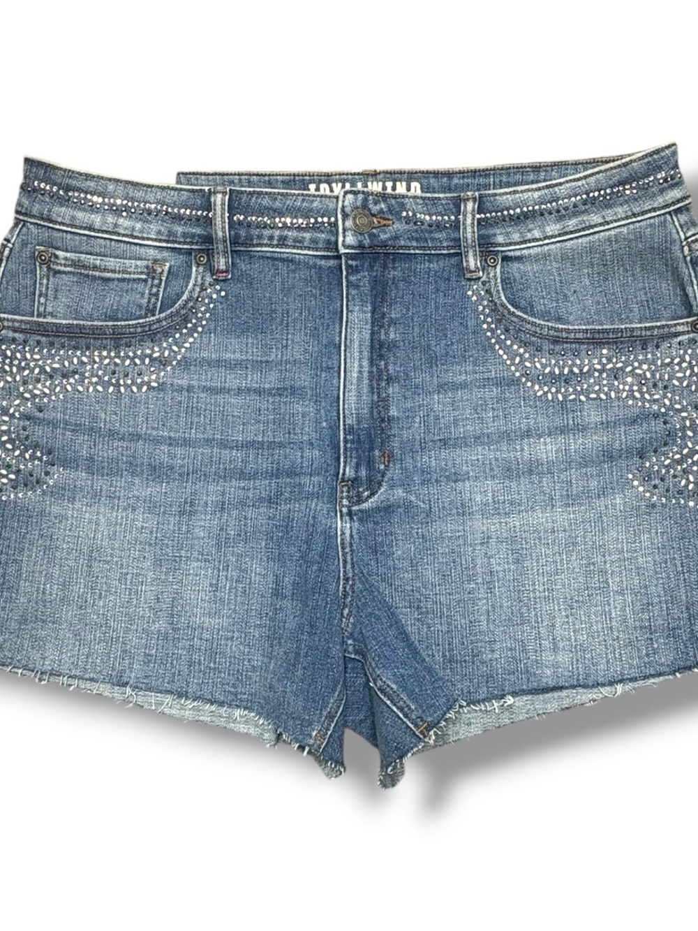 Idyllwind Blue Denim Shorts with Rhinestone Accents